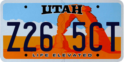 UT license plate Z265CT