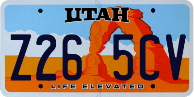 UT license plate Z265CV