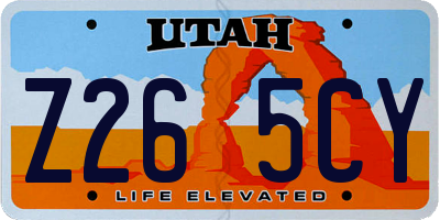 UT license plate Z265CY