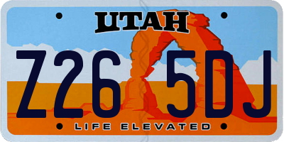 UT license plate Z265DJ