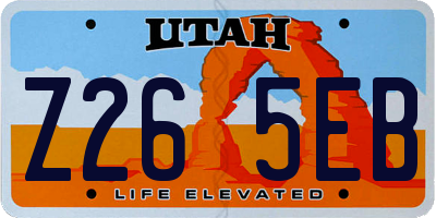 UT license plate Z265EB