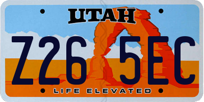 UT license plate Z265EC