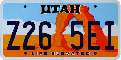UT license plate Z265EI
