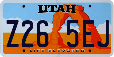 UT license plate Z265EJ