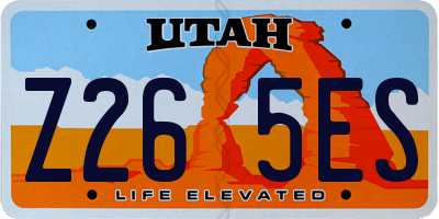 UT license plate Z265ES