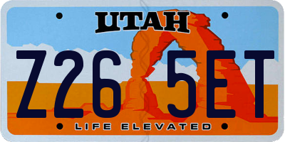 UT license plate Z265ET
