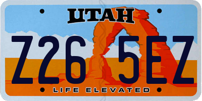 UT license plate Z265EZ