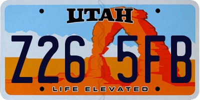 UT license plate Z265FB