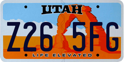 UT license plate Z265FG