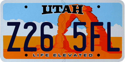 UT license plate Z265FL
