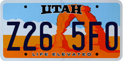 UT license plate Z265FO