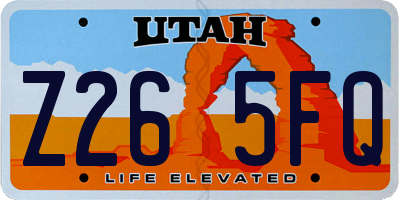 UT license plate Z265FQ