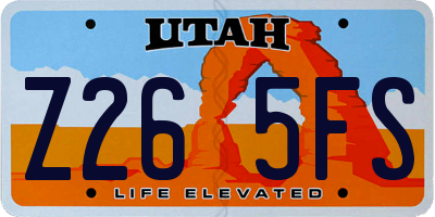 UT license plate Z265FS