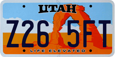UT license plate Z265FT