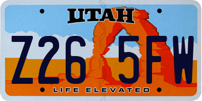 UT license plate Z265FW