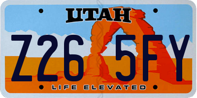 UT license plate Z265FY