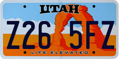 UT license plate Z265FZ