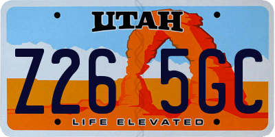 UT license plate Z265GC