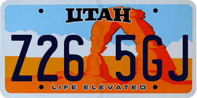UT license plate Z265GJ