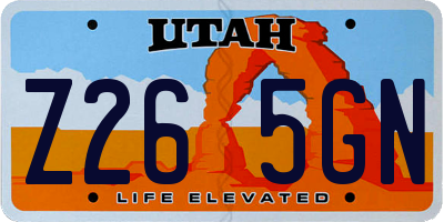 UT license plate Z265GN