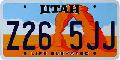 UT license plate Z265JJ