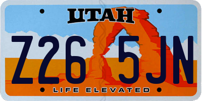 UT license plate Z265JN