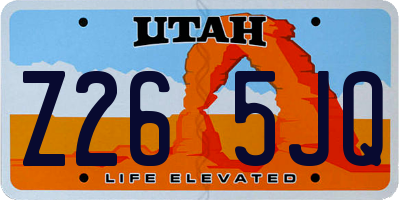 UT license plate Z265JQ