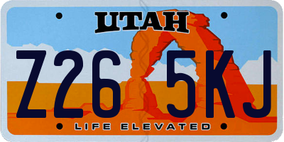UT license plate Z265KJ