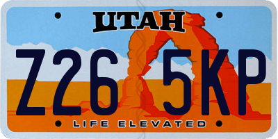 UT license plate Z265KP