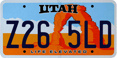 UT license plate Z265LD