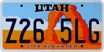 UT license plate Z265LG