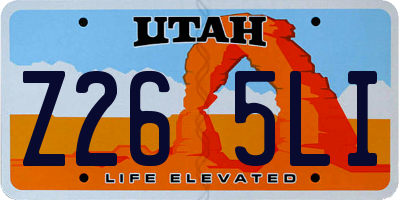 UT license plate Z265LI
