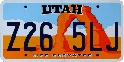 UT license plate Z265LJ