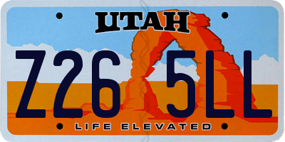 UT license plate Z265LL
