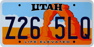 UT license plate Z265LQ