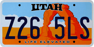 UT license plate Z265LS