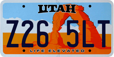 UT license plate Z265LT