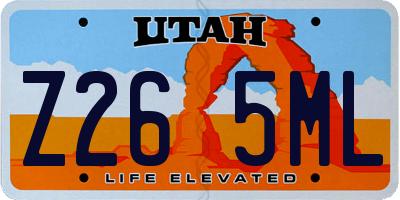 UT license plate Z265ML