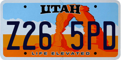 UT license plate Z265PD