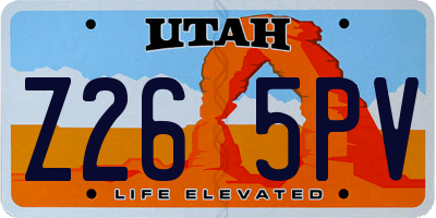 UT license plate Z265PV