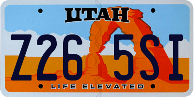 UT license plate Z265SI