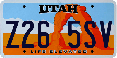 UT license plate Z265SV