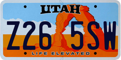 UT license plate Z265SW