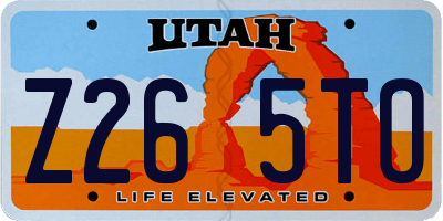 UT license plate Z265TO