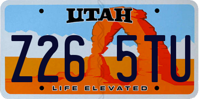 UT license plate Z265TU