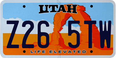 UT license plate Z265TW