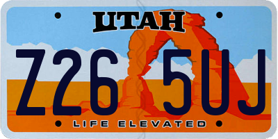 UT license plate Z265UJ