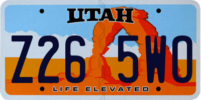 UT license plate Z265WO