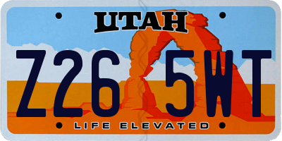 UT license plate Z265WT
