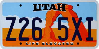 UT license plate Z265XI
